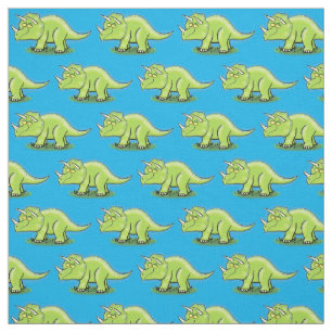 Niedlicher Happy Green Triceratops Dinosaurier Car Stoff