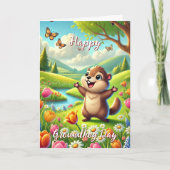 Niedlicher Happy Groundhog Day & History Card Früh Karte (Vorderseite)