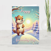 Niedlicher Happy Groundhog Day & History Card Stan Karte (Vorderseite)