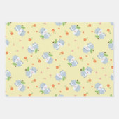 Niedlicher Happy Hippo mit gelben Blume Geschenkpapier Set (Vorderseite 2)