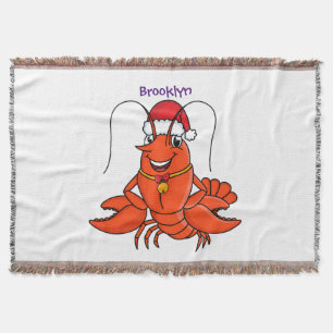 Niedlicher Happy Hummer mit Weihnachtshut Cartoon Decke
