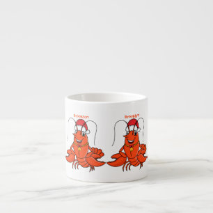 Niedlicher Happy Hummer mit Weihnachtshut Cartoon Espressotasse