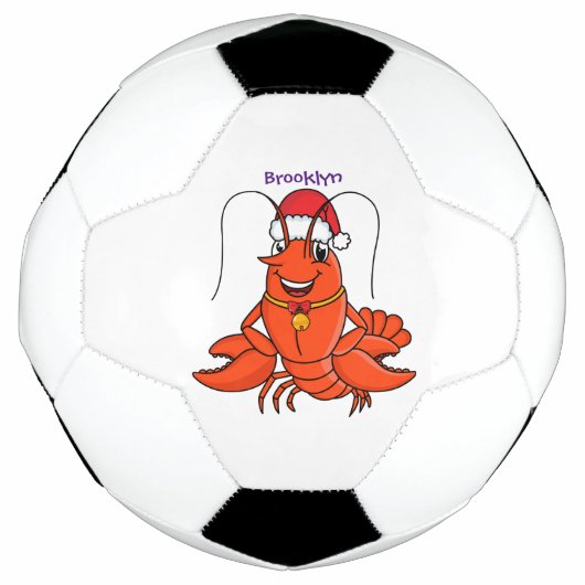 Niedlicher Happy Hummer mit Weihnachtshut Cartoon Fußball (Vorderseite)