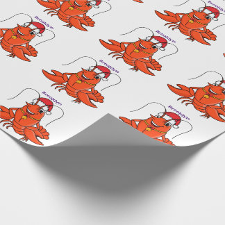 Niedlicher Happy Hummer mit Weihnachtshut Cartoon Geschenkpapier