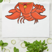 Niedlicher Happy Hummer mit Weihnachtshut Cartoon Geschirrtuch (Gefaltet)