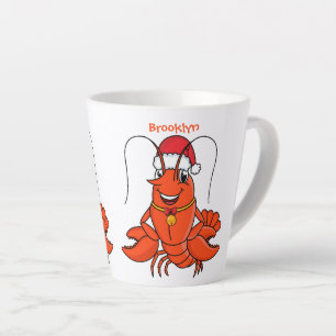 Niedlicher Happy Hummer mit Weihnachtshut Cartoon Milchtasse