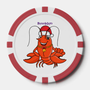 Niedlicher Happy Hummer mit Weihnachtshut Cartoon Pokerchips