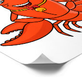 Niedlicher Happy Hummer mit Weihnachtshut Cartoon Poster (Ecke)