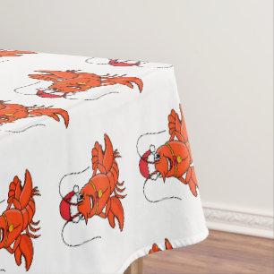 Niedlicher Happy Hummer mit Weihnachtshut Cartoon Tischdecke