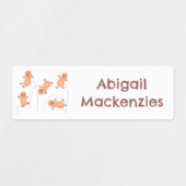 Niedlicher Happy Jumping Erdnüsse Cartoon personal Etiketten (Design 1)