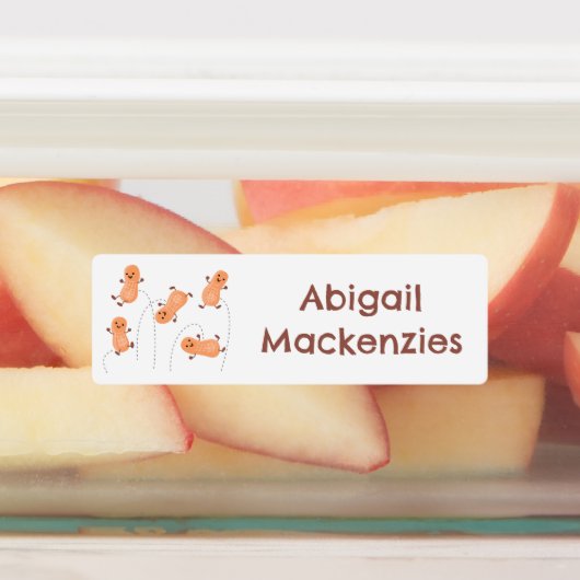 Niedlicher Happy Jumping Erdnüsse Cartoon personal Etiketten (Befestigt)