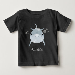 Niedlicher Happy-Kawaii-Delphin-Cartoon Baby T-shirt