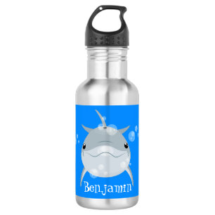 Niedlicher Happy-Kawaii-Delphin-Cartoon Edelstahlflasche