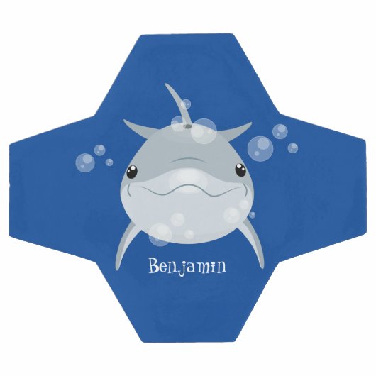 Niedlicher Happy-Kawaii-Delphin-Cartoon Fußball (Flach)