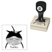 Niedlicher Happy-Kawaii-Delphin-Cartoon Gummistempel (Stempel)