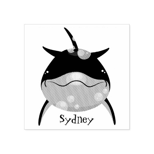 Niedlicher Happy-Kawaii-Delphin-Cartoon Gummistempel (Prägung)