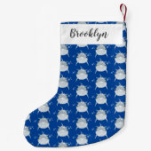 Niedlicher Happy-Kawaii-Delphin-Cartoon Kleiner Weihnachtsstrumpf (Rückseite)