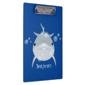 Niedlicher Happy-Kawaii-Delphin-Cartoon Klemmbrett (Rechts)