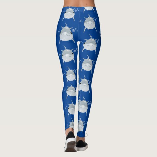 Niedlicher Happy-Kawaii-Delphin-Cartoon Leggings (Rückseite)