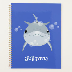 Niedlicher Happy-Kawaii-Delphin-Cartoon Planer