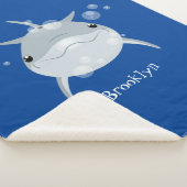 Niedlicher Happy-Kawaii-Delphin-Cartoon Sherpadecke (3/4)