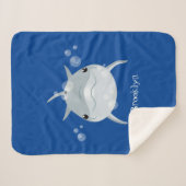 Niedlicher Happy-Kawaii-Delphin-Cartoon Sherpadecke (Vorderseite (Horizontal))