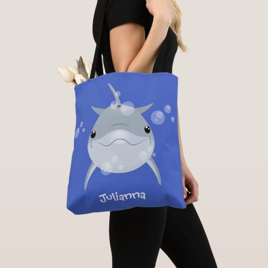 Niedlicher Happy-Kawaii-Delphin-Cartoon Tasche (Von Nahem)