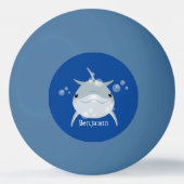 Niedlicher Happy-Kawaii-Delphin-Cartoon Tischtennisball (Rückseite)