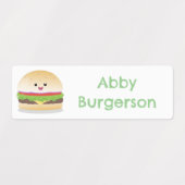 Niedlicher Happy kawaii Hamburger Cartoon personal Etiketten (Design 2)