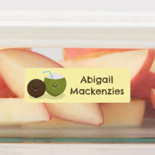 Niedlicher Happy kawaii Kokosnüsse Cartoon persona Etiketten