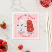 Niedlicher Happy-Kawaii-Salz und Pfeffer-Cartoon Serviette (Beispiel)