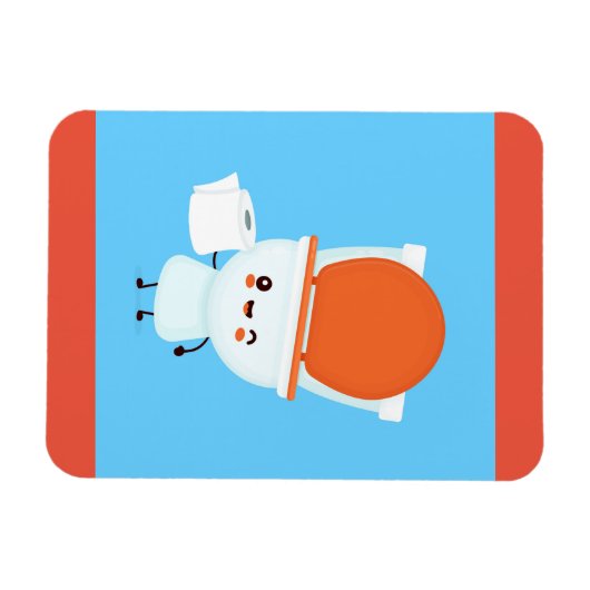 Niedlicher Happy lächelnd Schüssel und Toilettenpa Magnet (Horizontal)