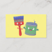 Niedlicher Happy Malservice Cartoon Visitenkarte (Rückseite)