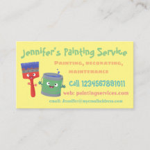 Niedlicher Happy Malservice Cartoon Visitenkarte