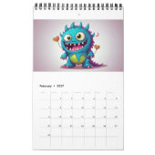 Niedlicher Happy Monster Kalender 2024 (Feb 2027)