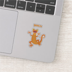 Niedlicher Happy-Orange-Tänzer Aufkleber