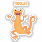 Niedlicher Happy-Orange-Tänzer Aufkleber (Vorderseite)