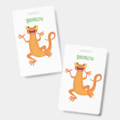 Niedlicher Happy-Orange-Tänzer Ausweis (Vorder- & Rückseite)