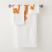 Niedlicher Happy-Orange-Tänzer Badhandtuch Set (Insitu)