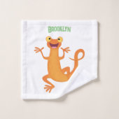 Niedlicher Happy-Orange-Tänzer Badhandtuch Set (Waschlappen)