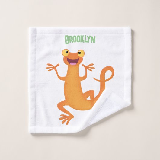 Niedlicher Happy-Orange-Tänzer Badhandtuch Set (Waschlappen)