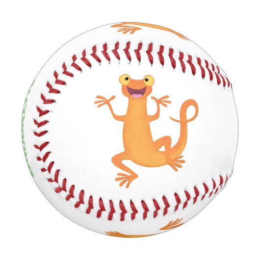 Niedlicher Happy-Orange-Tänzer Baseball (Vorderseite Links)