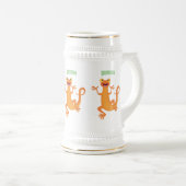 Niedlicher Happy-Orange-Tänzer Bierglas (VorderseiteRechts)