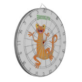 Niedlicher Happy-Orange-Tänzer Dartscheibe (Vorderseite Links)