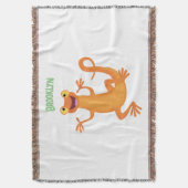Niedlicher Happy-Orange-Tänzer Decke (Vorderseite Vertikal)