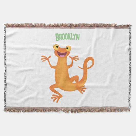 Niedlicher Happy-Orange-Tänzer Decke (Vorderseite)