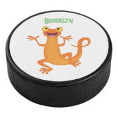 Niedlicher Happy-Orange-Tänzer Eishockey Puck (3/4)
