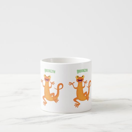 Niedlicher Happy-Orange-Tänzer Espressotasse (Vorderseite)