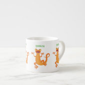 Niedlicher Happy-Orange-Tänzer Espressotasse (Vorderseite Rechts)