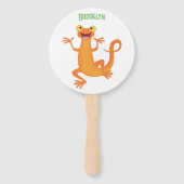 Niedlicher Happy-Orange-Tänzer Fächer (Rückseite)